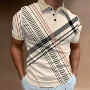 Polos pour hommes Polo d'été de haute qualité décontracté affaires revers POLO bouton T-Shirt manches courtes ldd240312