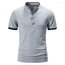 Mannen Polo Zomer Polo Shirts Mannen Katoen Korte Mouw Business Causale Effen Kleur Slanke Tops Tees Mode Kleding 2023