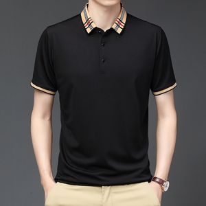 Polos Polos Summer Shirt Mark Cotton Coton Busineve Businet Casual Striped Designer Homme Camisa Breathable