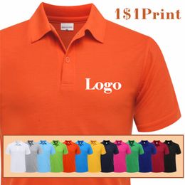 Polos de los hombres Polo de manga corta de verano Impresión personalizada Camisa de solapa casual Patrón de bordado Moda Diseño superior de secado rápido Hombres y mujeres 230209