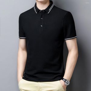 Polos de manga corta de verano para hombre, camisetas informales de negocios ajustadas, camisetas, ropa, camiseta, Color negro y amarillo, talla grande 5xl