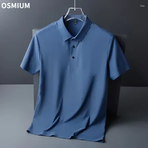 Polos pour hommes T-shirt à manches courtes d'été pour hommes à la revers de glace Polo Silk Men Thin Fir Free Free sans couture