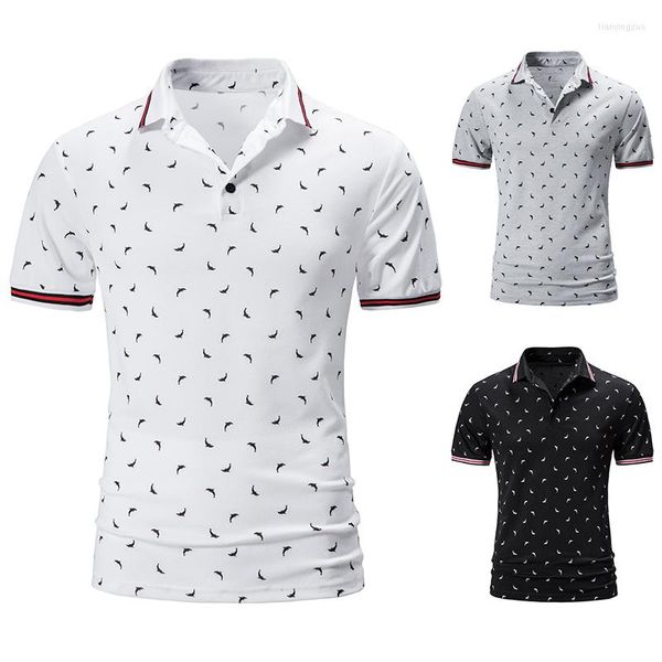 Polos pour hommes Polo d'été à manches courtes avec col à revers basique T-shirt à imprimé dauphin pour hommes Top Shorts à choix multiples Sacs fourre-tout Nendroid