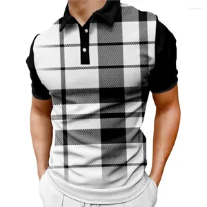 Polos pour hommes à manches courtes à manches courtes imprimées Polo Business Casual Business High Quality Style Shirts