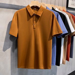 Heren PoloS Summer Solid Color Men Polo Shirt Comfortabele Simple Casual Business Male Office Korte mouwen Shirt Black White Gray 230316