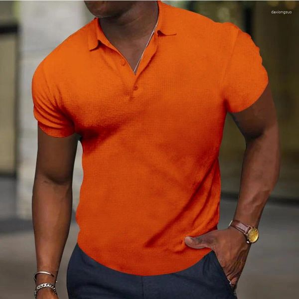 Polos para hombres Tendencia de verano Moda Camisa de solapa casual de manga corta Fitness Secado rápido Tops de marca de alta calidad Modelos de diseñador