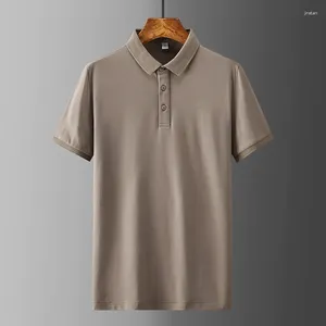 Polos pour hommes Été Col rabattu Bouton solide Pull à manches courtes PoloT Chemise Mode Casual Bureau formel Lady Preppy Style Tops