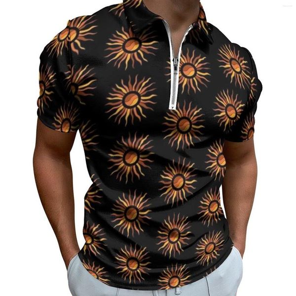 Polos pour hommes Rayons du soleil Polo décontracté Imprimé vintage T-shirts Homme Manches courtes Design Day Vêtements surdimensionnés Idée cadeau