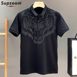 Polos pour hommes Supzoom arrivée tête de tigre impression court tricoté décontracté solide été hommes t-shirt loisirs coton t-shirt 230613