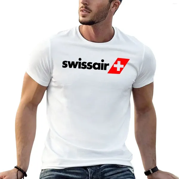 Polos pour hommes Swissair-logo T-shirt de marchandise T-shirt de grande taille T-shirts drôles Tops d'été Garçons Blanc T-shirt à manches courtes Hommes