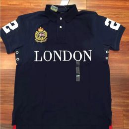 Polos pour hommes T-shirt 100% coton LONDRES respirant chemise blanche marque de mode broderie Design S-5XL