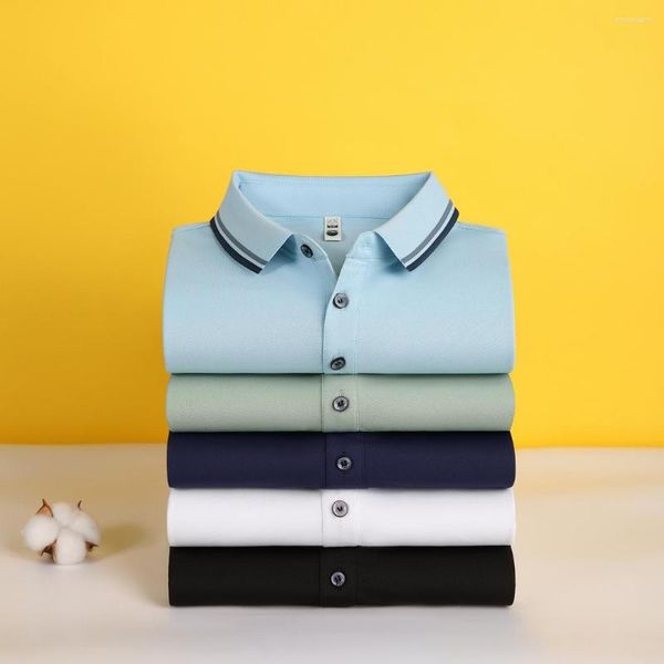 Polos para hombre, camiseta para hombre, alta calidad, 2 lados, Polo personalizado, bordado, estampado, Logo, verano 2023, cuello levantado, informal, manga corta de negocios