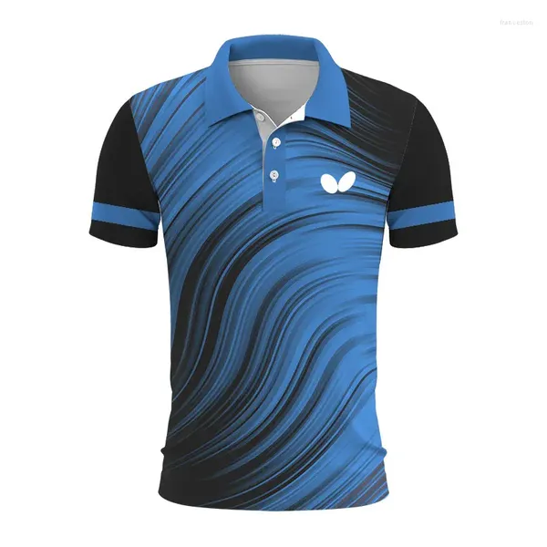 Polos pour hommes T-shirt de tennis de table Hommes Femmes 2023 EST T-shirts à séchage rapide Unisexe Summer Athletic Polo Neck Top Tees Casual Sport Shirt