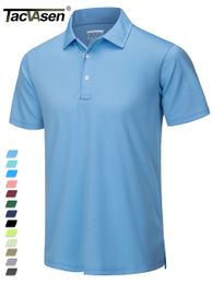 Herenpolo's TACVASEN Zomer Casual T-shirts Heren Poloshirts met korte mouwen Button Down Werk Sneldrogend T-shirt Sportvissen Golftrui 230907