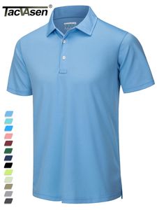Polos pour hommes TACVASEN Summer Casual T-shirts Hommes Polos à manches courtes Bouton Down Travail Quick Dry Tee Sports Pêche Golf Pull 230912