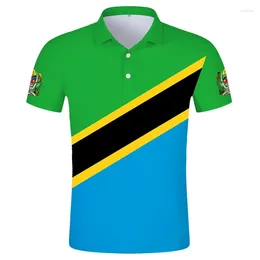 Polos pour hommes Tanzanie Polo Shirt DIY Gratuit Nom personnalisé Tza Nation Drapeau Tz Tanzanien Swahili Pays Imprimer Po Texte Vêtements