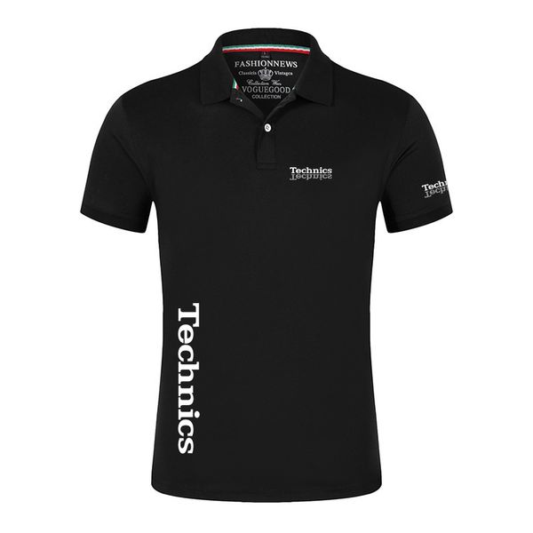 Polos para hombre Technics Men Dj 1200 tocadiscos música verano estampado Polo manga corta Casual algodón negocios Tops ropa 230711