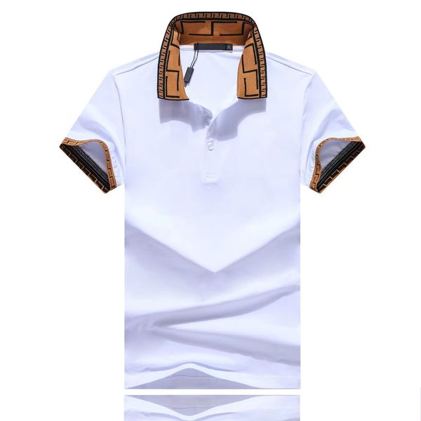 Hommes Polos T-shirts Ventes Chaudes Chemise De Luxe Conception Mâle D'été Turn-Down Col Manches Courtes Coton Chemise Hommes Top