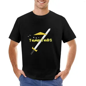 Polos pour hommes TempleOS Logo T-shirt pur Vêtements mignons Kawaii Anime T-shirts pour hommes