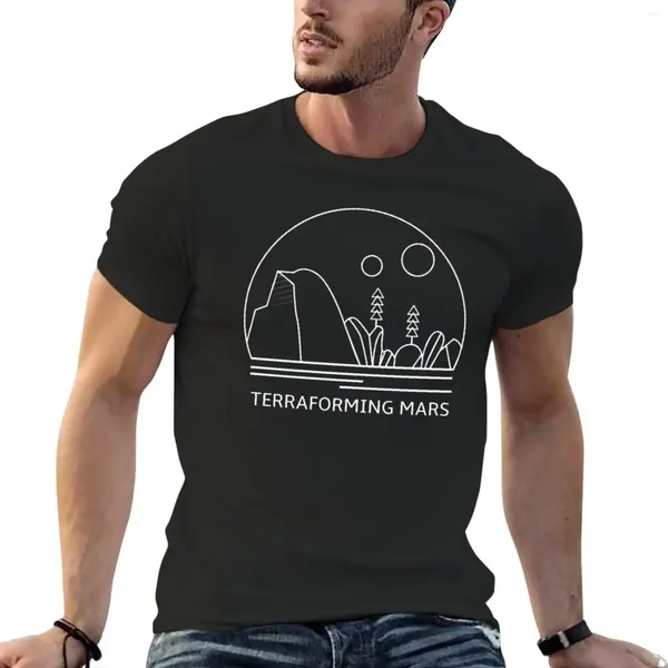 Polos Men's TerraForming Mars Dessin de ligne minimaliste - Jeu de conseil d'inspiration graphique Gamic Table