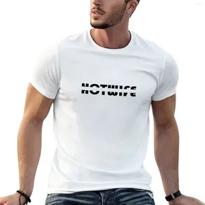 Texto de Polos para hombres esposa con camiseta de contorno blanco y negro Camiseta Funnys de gran tamaño Camiseta lisa para hombres