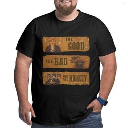 Polos pour hommes The Good Bad And Monkey T-Shirt Big Tall Tees Plus Size 4XL 5XL 6XL Tops Short Mens T Shirts Pack