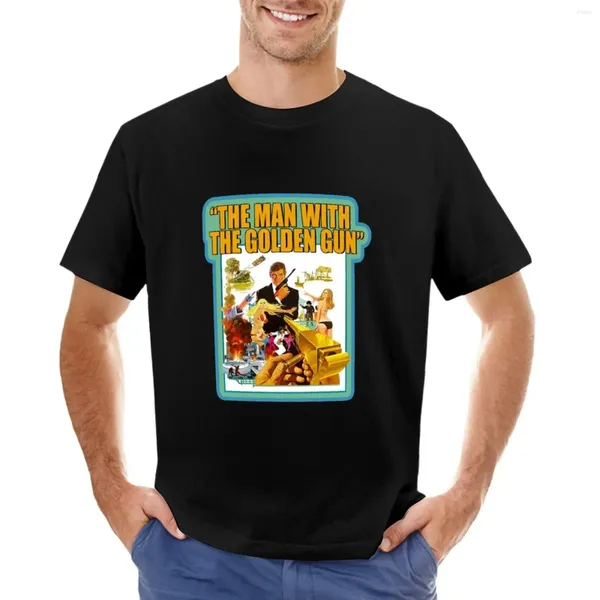 Polos pour hommes L'homme avec Golden Gun T-shirt T-shirts vierges Chemise surdimensionnée Tops mignons Garçons Plain Black Men