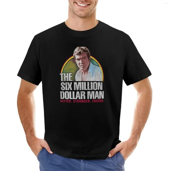 Polos masculins Le t-shirt autocollant de six millions de dollars pour les vêtements d'anime et les tops de taille