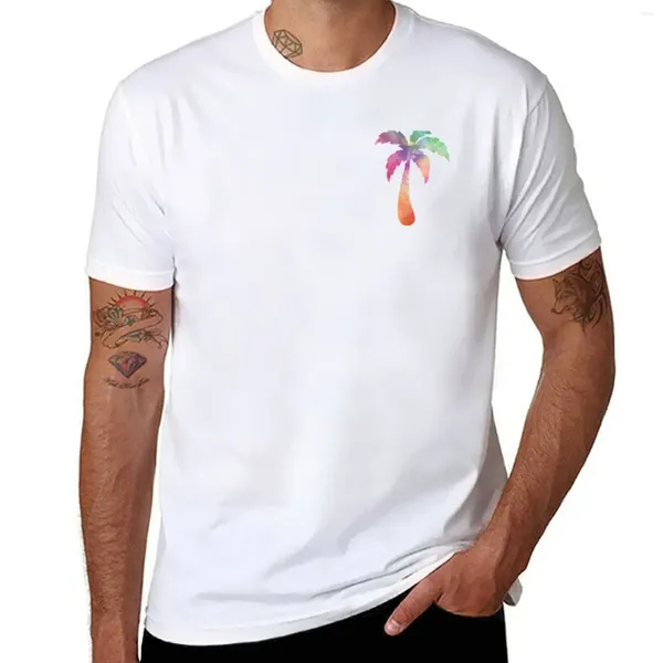 Polos pour hommes Tie Dye Palmier T-Shirt Graphiques Mignon Tops Plaine Blanc T-shirts Hommes