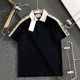 Polos para hombres para vender Polo Shirt Tide Brand Pra Manga corta Classic Metal Triangle Decoración Ropa Moda Algodón Solapa Camisetas 2xlS-5XL