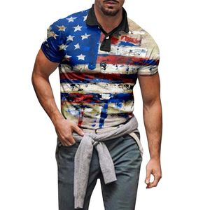 Heren Polos Toddler Glitter Slipper Mens Spring Summer Casual Sports Independence Day American Flag Turtle Neck T -shirt Small Topslmen's