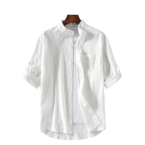 Polos masculin Top of the Line Short Beach Club Club Shirt Daily Cotton Linn à cinq points Revers à manches M-5xl Collier debout confortable et Fashionablel2405