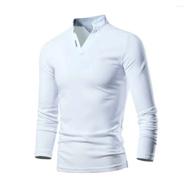 Polos para Hombre Tops Camiseta Botón De Fondo Cuello En V Casual Henley Manga Larga Jersey para Hombre Slim Beach Club Vacaciones Diarias