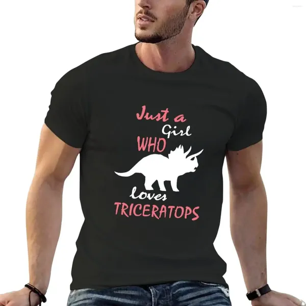 Men's Polos Triceratops Girl Gift T-shirt Edition Vintage Mens Big and Tall T-Shirts