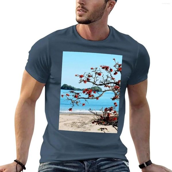 Polos Menos Tropical Madagascar plage avec t-shirt à fleurs T-shirt Sports Fan de sport Hippie Vêtements Customs T-shirts For Men Graphic