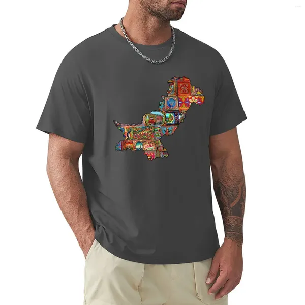 Polos para hombre, camiseta artística de camión, estilo único, Desi Touch, mapa de Pakistán dentro de Pakintani, camisetas blancas de gran tamaño de Anime para hombre