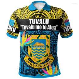 Polos de Polos Tuvalu Ellice Modèle Polo Polo pour hommes 3D Shirts polynésiens imprimés
