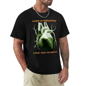 Type de polos masculin O négatif - je t'aime à mort (vert) T-shirt Funnys Plus Tize Tops Summer Clothes Mens T-shirts Funny T-shirts