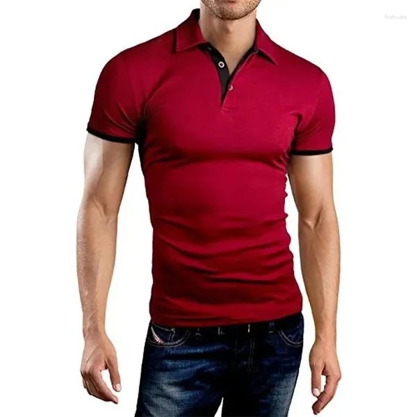 Polos pour hommes Taille américaine S-3XL Polos pour hommes Casual Couleur Solid Slim Fit Mens Summer Fashion Streetwear Vêtements