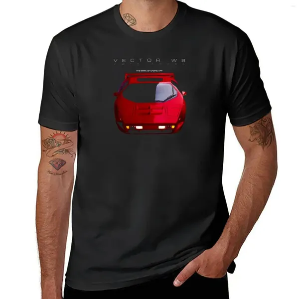 Polos para hombre VECTOR W8 TWIN TURBO Camiseta Hombre Camisas negras Hombres cortos