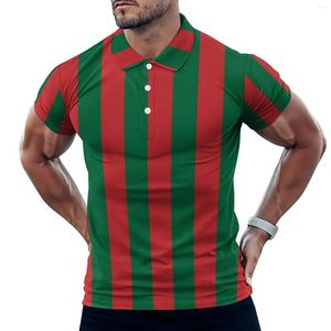 Polos pour hommes Polos à rayures verticales Mâle Drapeau national Imprimer Chemise décontractée Été Nouveauté T-shirts À manches courtes Hauts surdimensionnés personnalisés