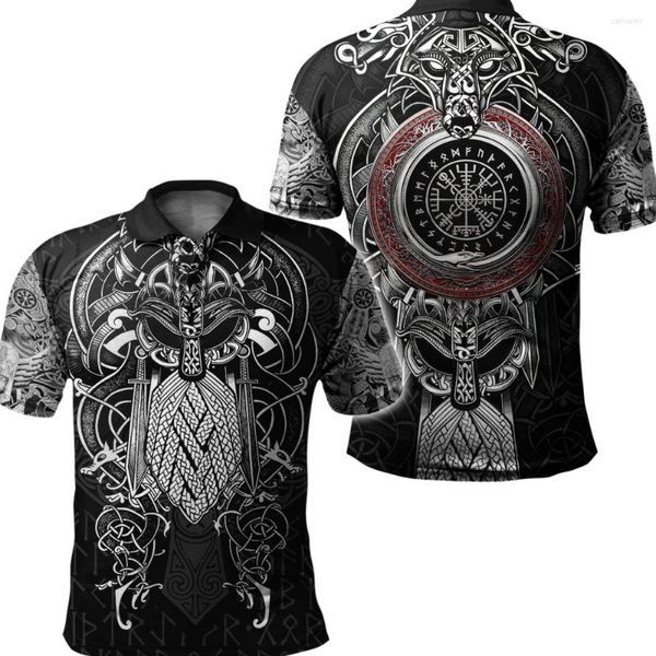 Polos para Hombre Viking Odin The 3d Printing Polo para Hombre Camiseta De Manga Corta De Verano Ropa De Calle Tops Hombre Ocio Blusa De Gran Tamaño