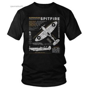 Men's Polos Vintage Super Ocean Spitfire Mk 1 Mens 100% coton T-shirt Fighter War Pilot Airplane Fashion Apparel Spring Summerl2404