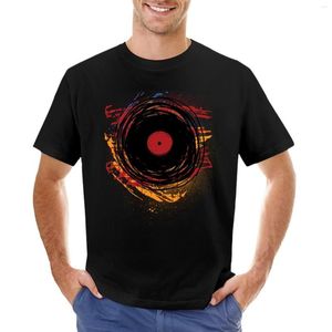 Herenpolo's Vinylplaat Retro Grunge met verf en krassen - Muziek DJ! T-shirt Oversized T-shirts Herenkleding