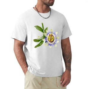 Polos pour hommes Aquarelle Passiflore tropicale avec feuilles T-shirt T-shirts noirs à séchage rapide pour hommes Pack