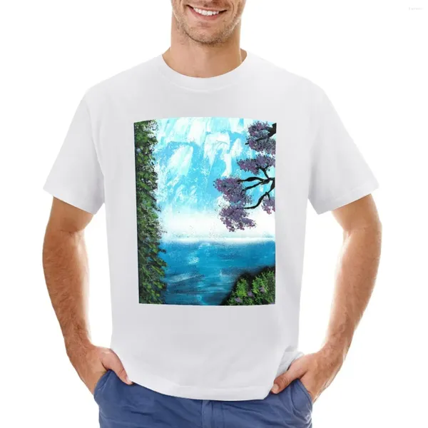 Men's Polos Waterfall Nature Spray Paint T-shirt T-shirt mignon Vêtements Édition pour hommes T-shirts graphiques Hip Hop