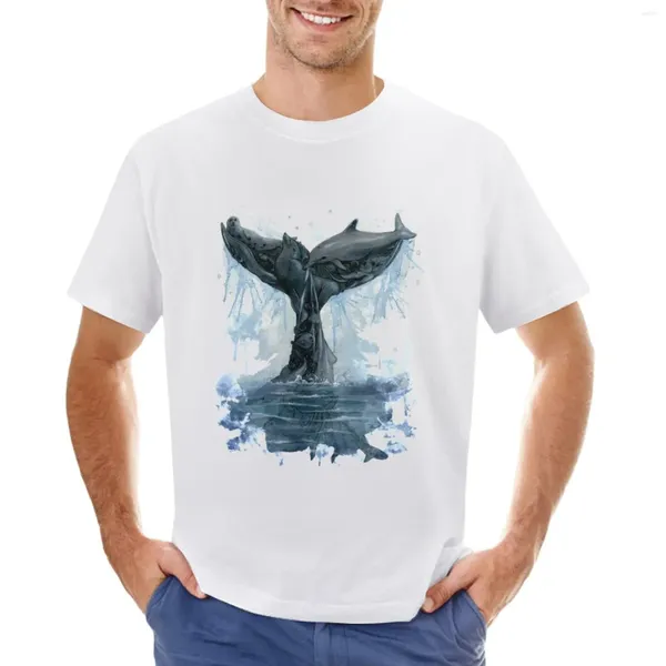 Polos para hombre Camiseta con cola de ballena Aficionados a los deportes Animal Prinfor Niños Ropa linda Pesos pesados Camisetas altas para hombre