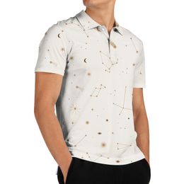 Hommes Polos Blanc Casual Hommes Polo Shirt 3D Géométrique Imprimé Polos Mode Été Homme T-shirt Revers Homme Haute Qualité Frais Tops 230713
