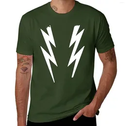 Polos masculins blancs sur boulons d'éclair cassé vert - Boosh Inspired T-shirt Edition Anime Clothes T-shirt pour hommes