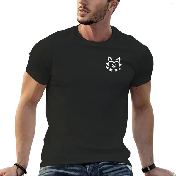 Polos para hombre Camiseta con diseño de silueta de mapache blanco Blusa clásica Camisas Camisetas estampadas Ropa hippie Paquete de camisetas para hombre